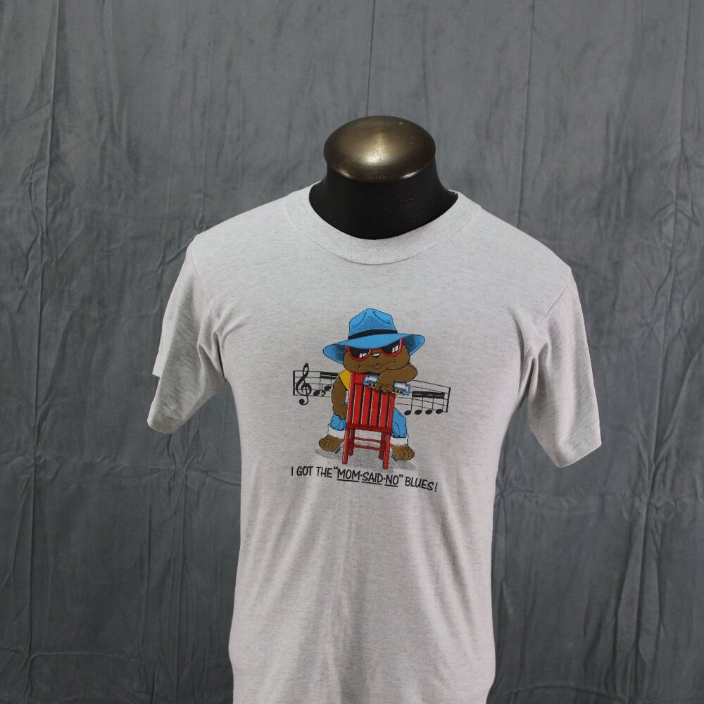 Vintage Graphic T-shirt - I Got the Mom Said No Blues Teddy Bear - Men's Medium